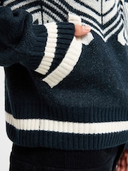 Roxy Black/White Under North Mock Neck Cardigan - Image 4 of 7