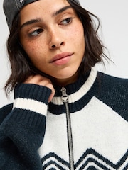 Roxy Black/White Under North Mock Neck Cardigan - Image 5 of 7