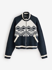 Roxy Black/White Under North Mock Neck Cardigan - Image 7 of 7