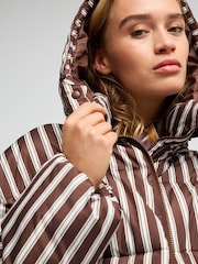 Roxy Brown Stripe Diamond Forest Hooded Puffer Jacket - Image 3 of 7