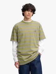 SUPERDRY Green Oversized Stripe T-Shirt - Image 1 of 8