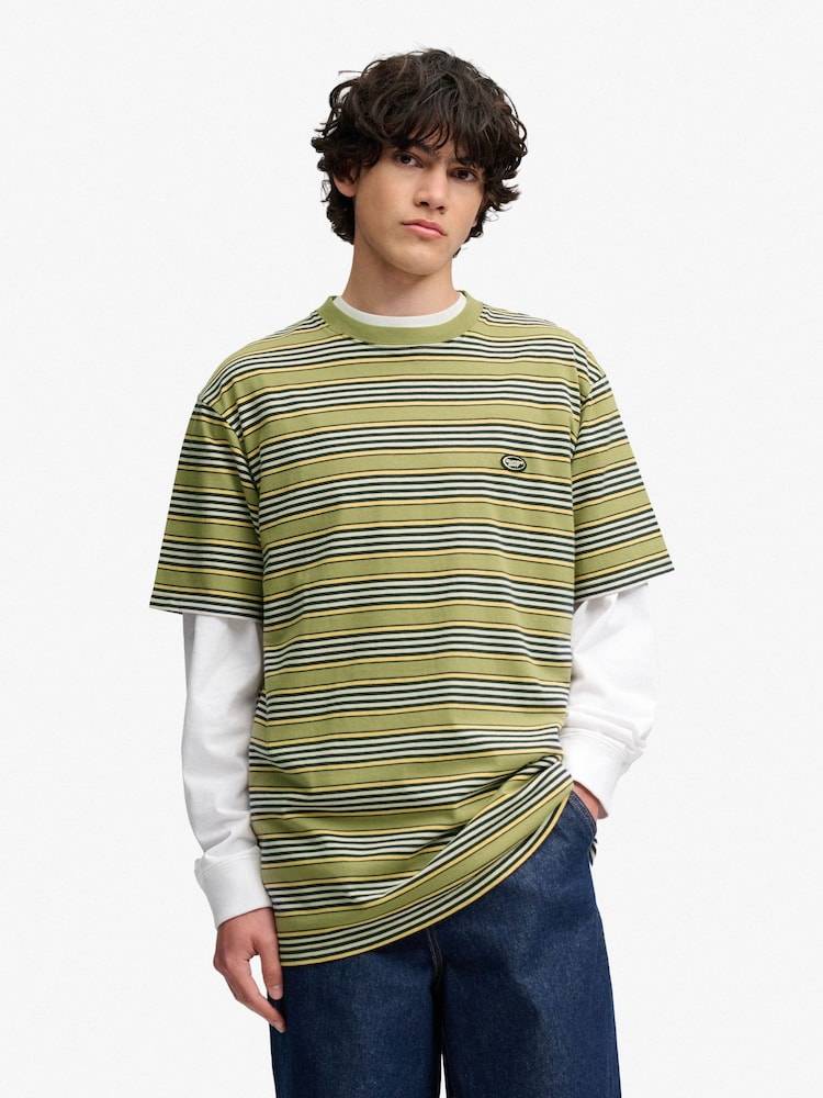 SUPERDRY Green Oversized Stripe T-Shirt - Image 1 of 8 SUPERDRY Green Oversized Stripe T-Shirt - Image 1 of 8