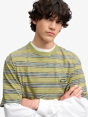 SUPERDRY Green Oversized Stripe T-Shirt - Image 5 of 8