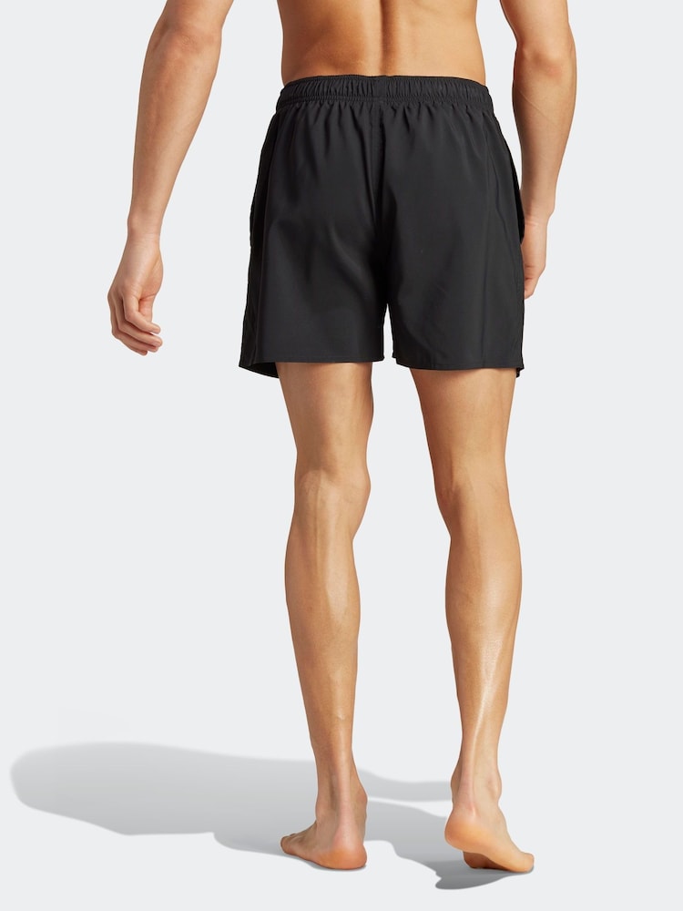 adidas Dark Black Solid CLX Short Length Swim Shorts - Image 1 of 9