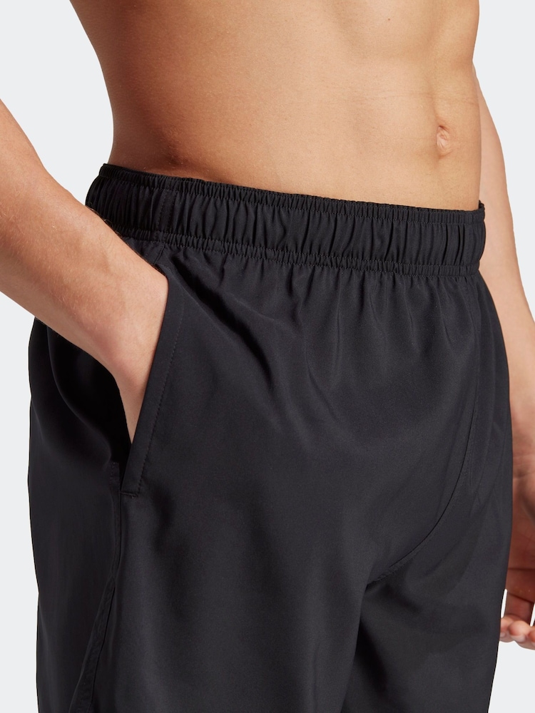 adidas Dark Black Solid CLX Short Length Swim Shorts - Image 5 of 9