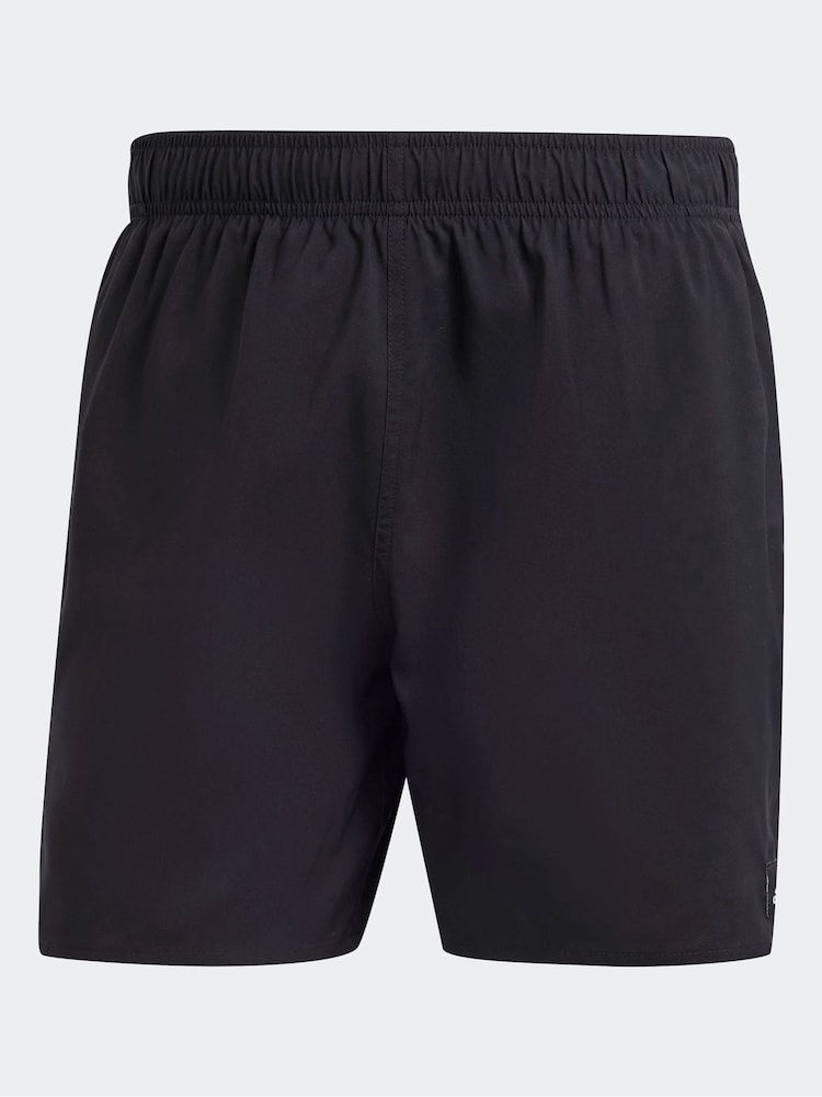 adidas Dark Black Solid CLX Short Length Swim Shorts - Image 8 of 9