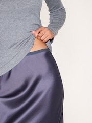 Dark Grey Satin Midi Skirt - Image 5 of 5