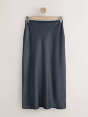 Dark Grey Satin Midi Skirt - Image 6 of 8