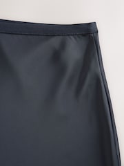 Dark Grey Satin Midi Skirt - Image 7 of 8