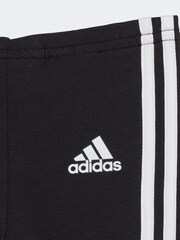 adidas Black/Red Kids Sportswear Tiberio 3-Stripes Colourblock Tracksuit Set - Image 4 of 4