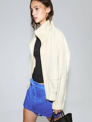 Mango Blue TIe Waist Denim Mini Skirt - Image 4 of 7