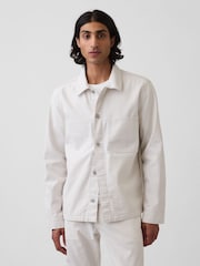 Gap White Canvas Relaxed Shirt Jacket - Image 1 of 5