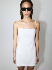 Mango White Strap Detail Mini Dress - Image 1 of 6