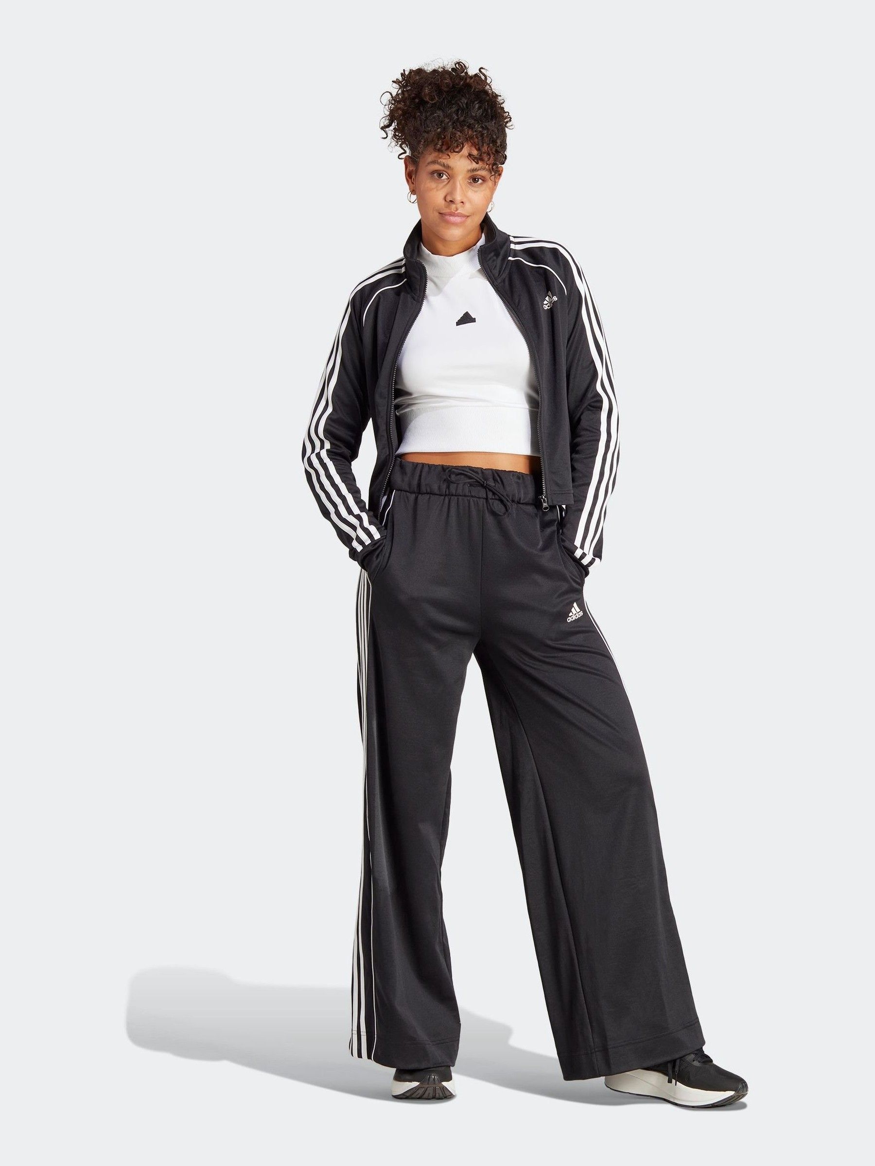 Womens grey and white adidas tracksuit on sale
