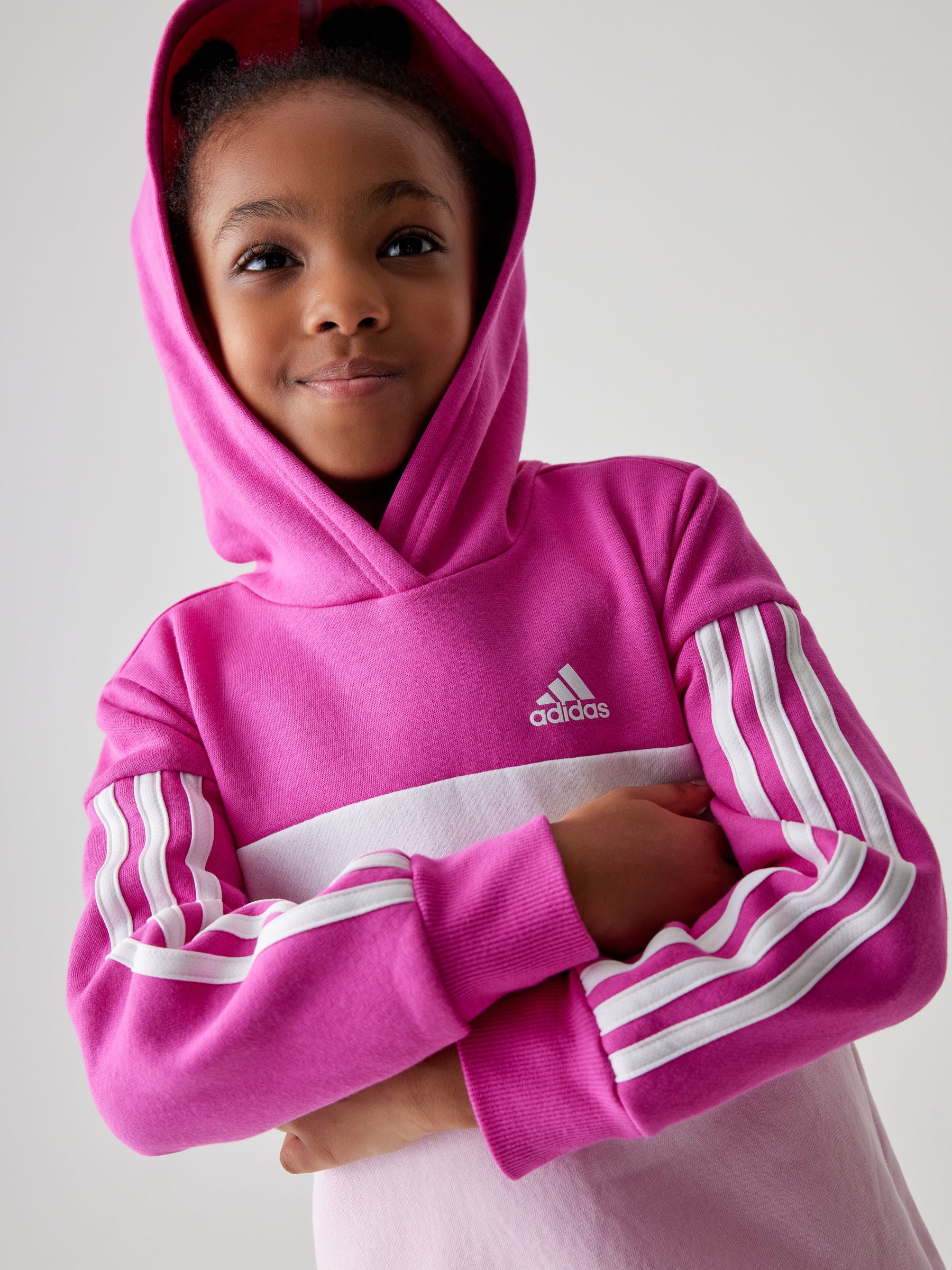 Buy adidas Pink Kids Sportswear Tiberio 3 Stripes Colorblock Fleece Leggings Set from Next USA