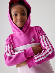rožnata - Adidas Otroška športna oblačila Tiberio 3-črtast; progast Colorblock Fleece Leggings Set - Slika 5 iz 12