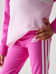 rožnata - Adidas Otroška športna oblačila Tiberio 3-črtast; progast Colorblock Fleece Leggings Set - Slika 6 iz 12