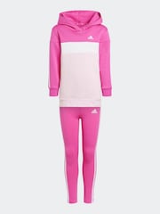 rožnata - Adidas Otroška športna oblačila Tiberio 3-črtast; progast Colorblock Fleece Leggings Set - Slika 7 iz 12