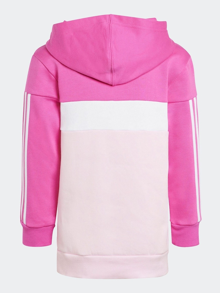 Różowy - Zestaw dziecięcy adidas Sportswear Tiberio 3-stripes w bloki kolorów z polarowymi legginsami - Image 9 of 12