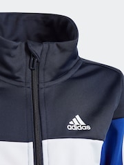 adidas Blue Kids Sportswear Tiberio 3-Stripes Colorblock Shiny Tracksuit - Image 12 of 14