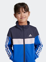 adidas Blue Kids Sportswear Tiberio 3-Stripes Colorblock Shiny Tracksuit - Image 6 of 14