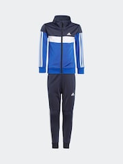 adidas Blue Kids Sportswear Tiberio 3-Stripes Colorblock Shiny Tracksuit - Image 7 of 14