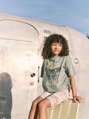 Khaki Green Sequin Butterfly T-Shirt and Cycling Shorts Set (3-16yrs) - Image 2 of 6