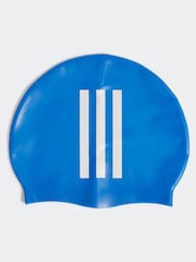 adidas Blue Adidas 3-Stripes Swim Cap Kids - Image 1 of 4