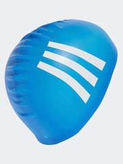 adidas Blue Adidas 3-Stripes Swim Cap Kids - Image 2 of 4