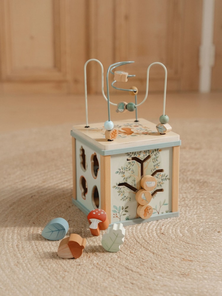 Little Dutch Forest Friends Blue Activity Cube Toy - Image 1 of 5 Little Dutch Forest Friends Blue Activity Cube Toy - Image 1 of 5