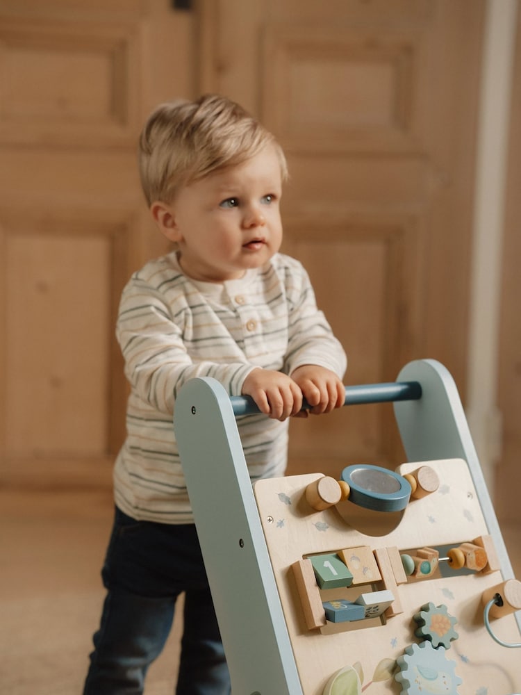 Little Dutch Forest Friends Blue Multi-Activity Baby Walker Wooden Toy - Image 1 of 5 Little Dutch Forest Friends Blue Multi-Activity Baby Walker Wooden Toy - Image 1 of 5