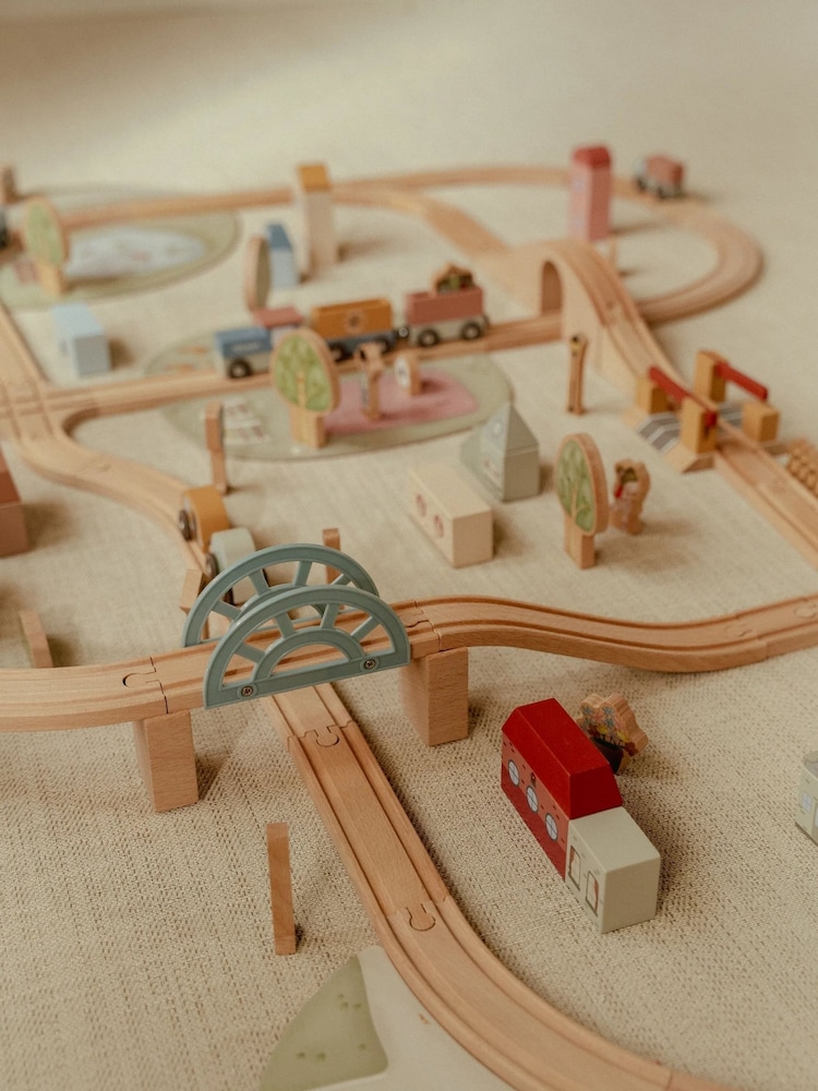 Little Dutch Multi XL Train Track Set Wooden Toy - Image 1 of 5 Little Dutch Multi XL Train Track Set Wooden Toy - Image 1 of 5