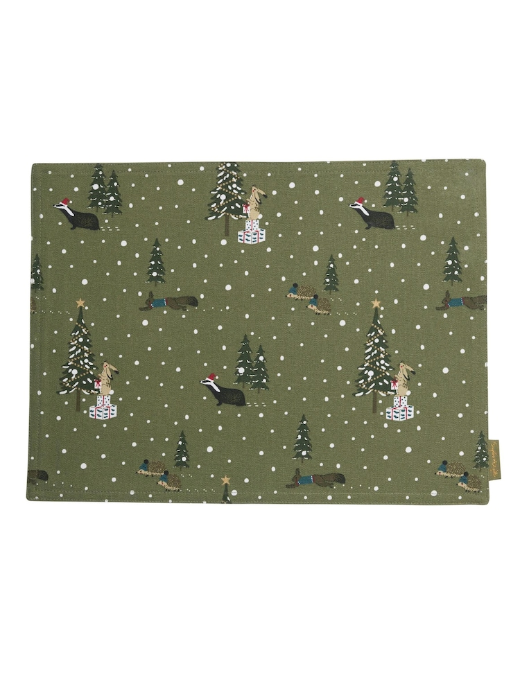 Sophie Allport Green Fabric Festive Forest Placemat - Image 1 of 1