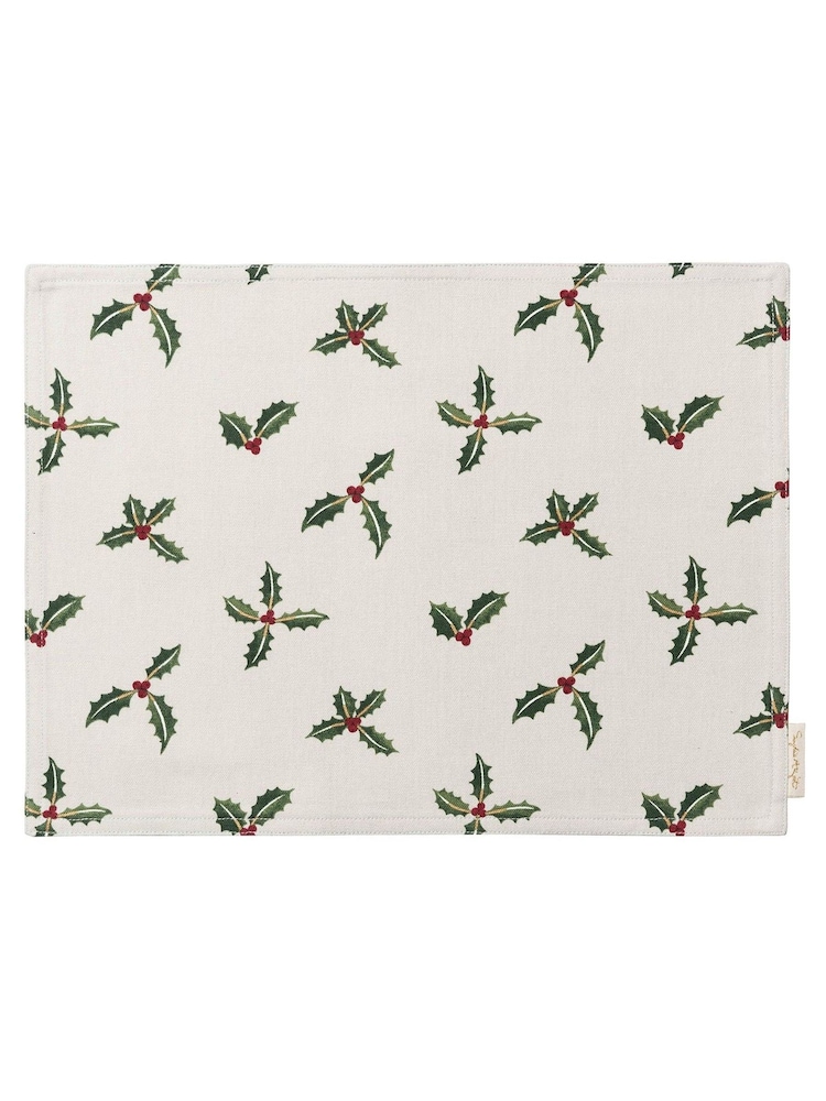 Sophie Allport Natural Fabric Christmas Holly And Berry Placemat - Image 1 of 1