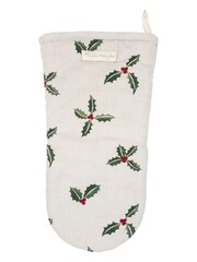 Sophie Allport Natural Holly And Berry Oven Mitt - Image 1 of 2