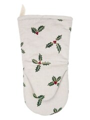Sophie Allport Natural Holly And Berry Oven Mitt - Image 2 of 2