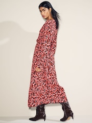 Myleene Klass Pink Animal Print Wrap Dress - Image 3 of 6