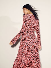 Myleene Klass Pink Animal Print Wrap Dress - Image 6 of 6