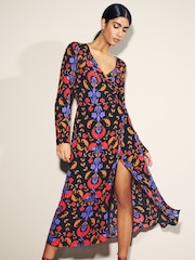 Myleene Klass Pink Animal Print Wrap Dress - Image 1 of 5