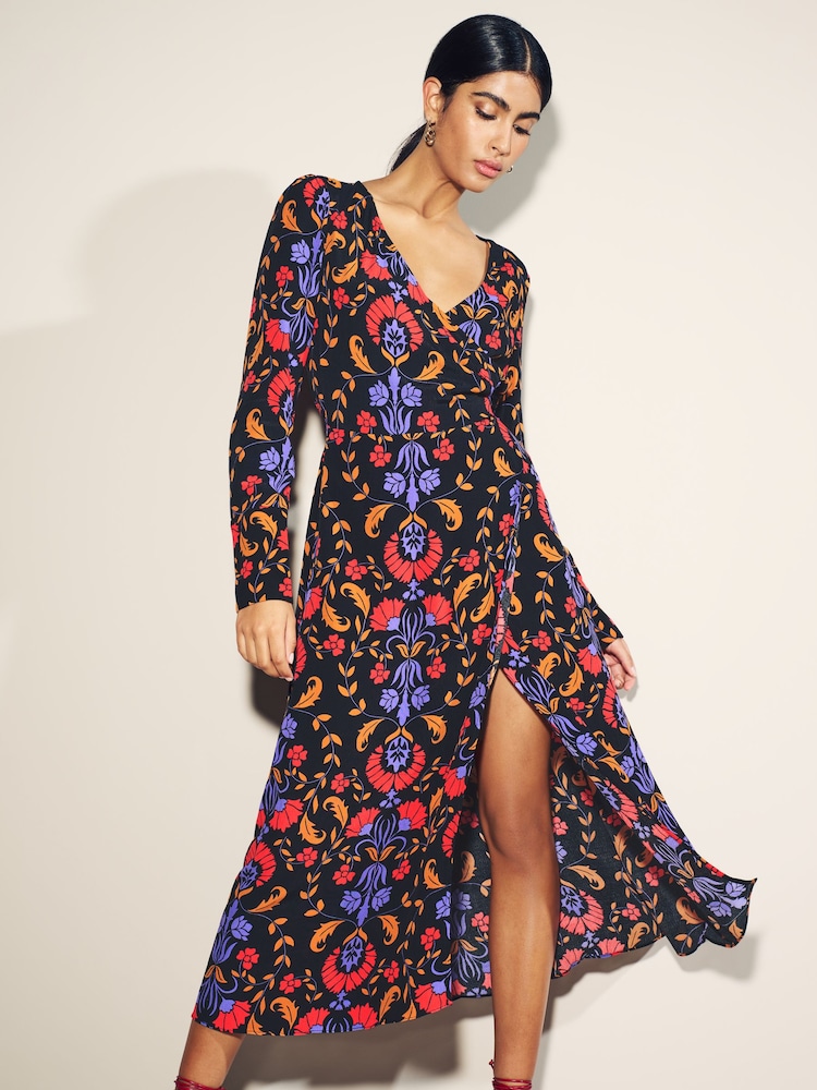 Myleene Klass Pink Animal Print Wrap Dress - Image 1 of 5