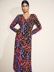Myleene Klass Pink Animal Print Wrap Dress - Image 3 of 5
