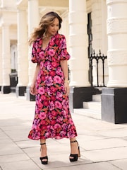 Myleene Klass Pink Floral Tea Dress - Image 2 of 9