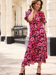 Myleene Klass Pink Floral Tea Dress - Image 4 of 9