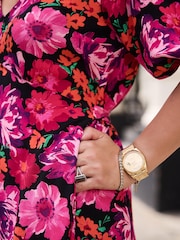 Myleene Klass Pink Floral Tea Dress - Image 6 of 9