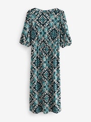 Myleene Klass Blue Ikkat Bow Back Dress - Image 5 of 5