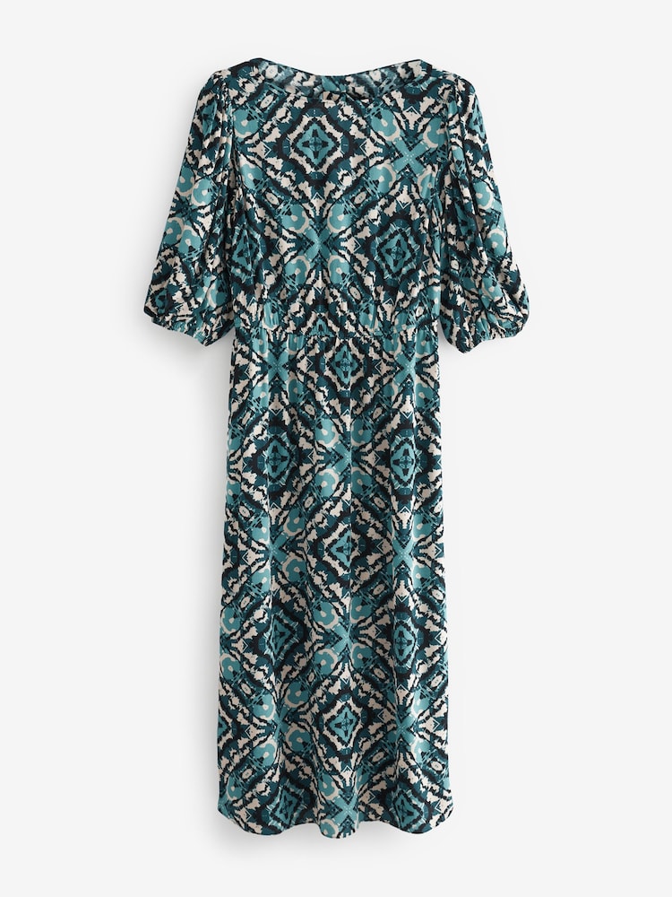 Myleene Klass Blue Ikkat Bow Back Dress - Image 5 of 5