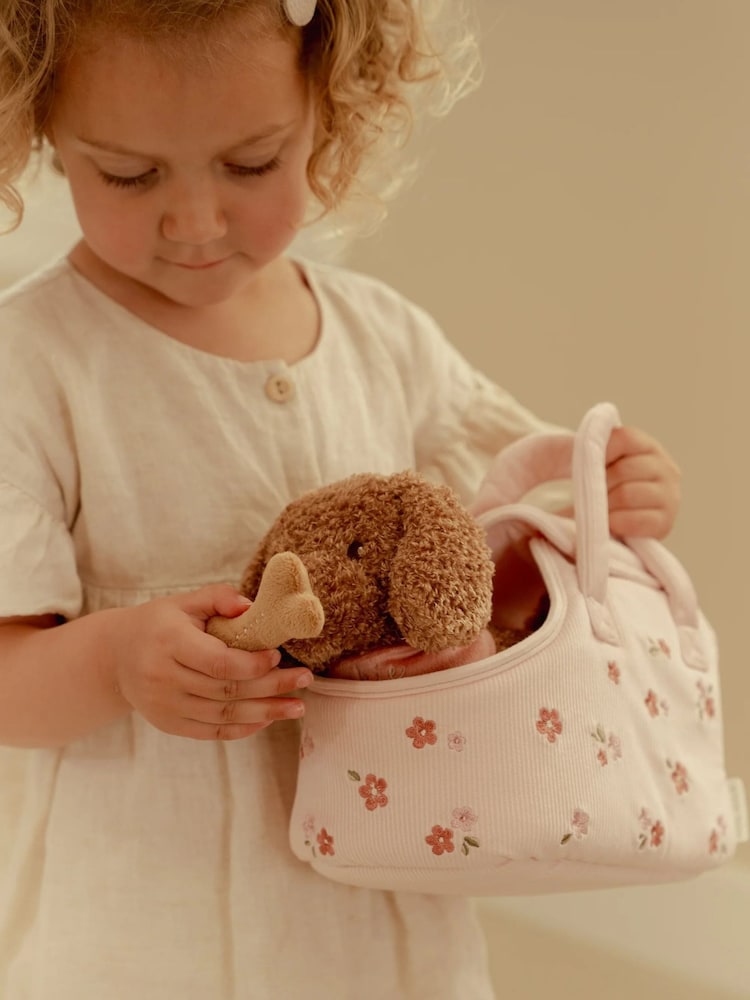 Little Dutch Pink Plush Dog Jackie in Bag - Image 1 of 6 Little Dutch Pink Plush Dog Jackie in Bag - Image 1 of 6