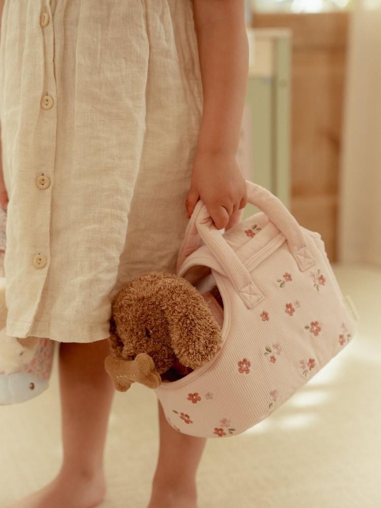Little Dutch Pink Plush Dog Jackie in Bag - Image 2 of 6 Little Dutch Pink Plush Dog Jackie in Bag - Image 2 of 6