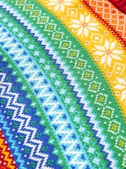 Little Bird by Jools Oliver Gestrickter Weihnachtspullover mit Norwegermuster und Regenbogen für Erwachsene - Bild 8 von 8