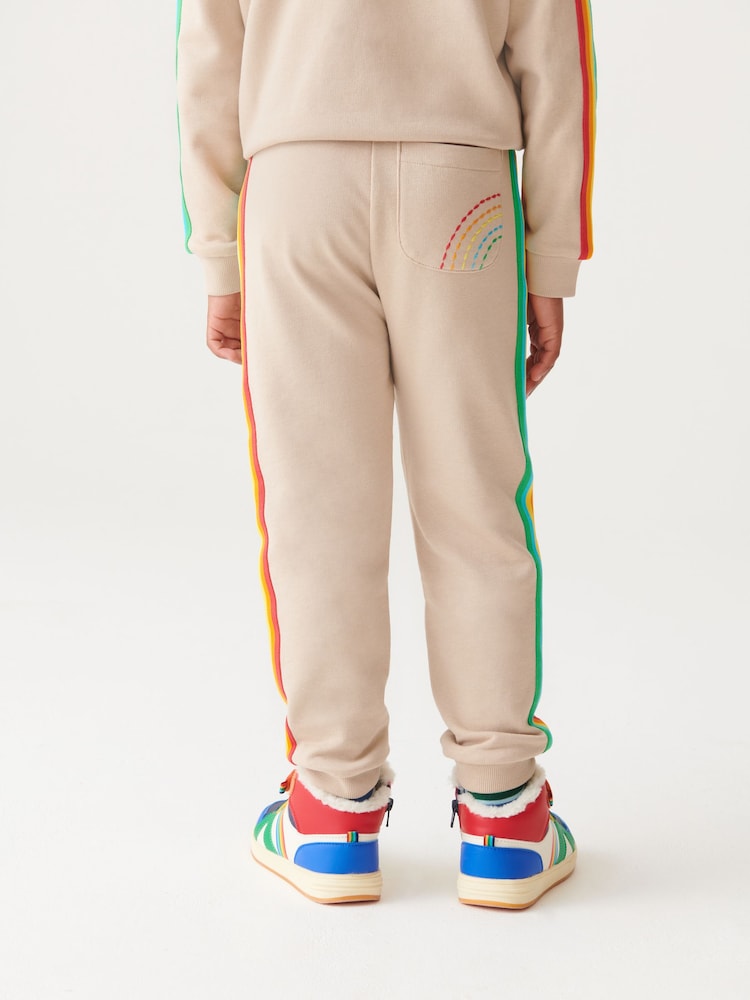 Little Bird by Jools Oliver Stone Rainbow Striped Joggers - Image 2 of 9
